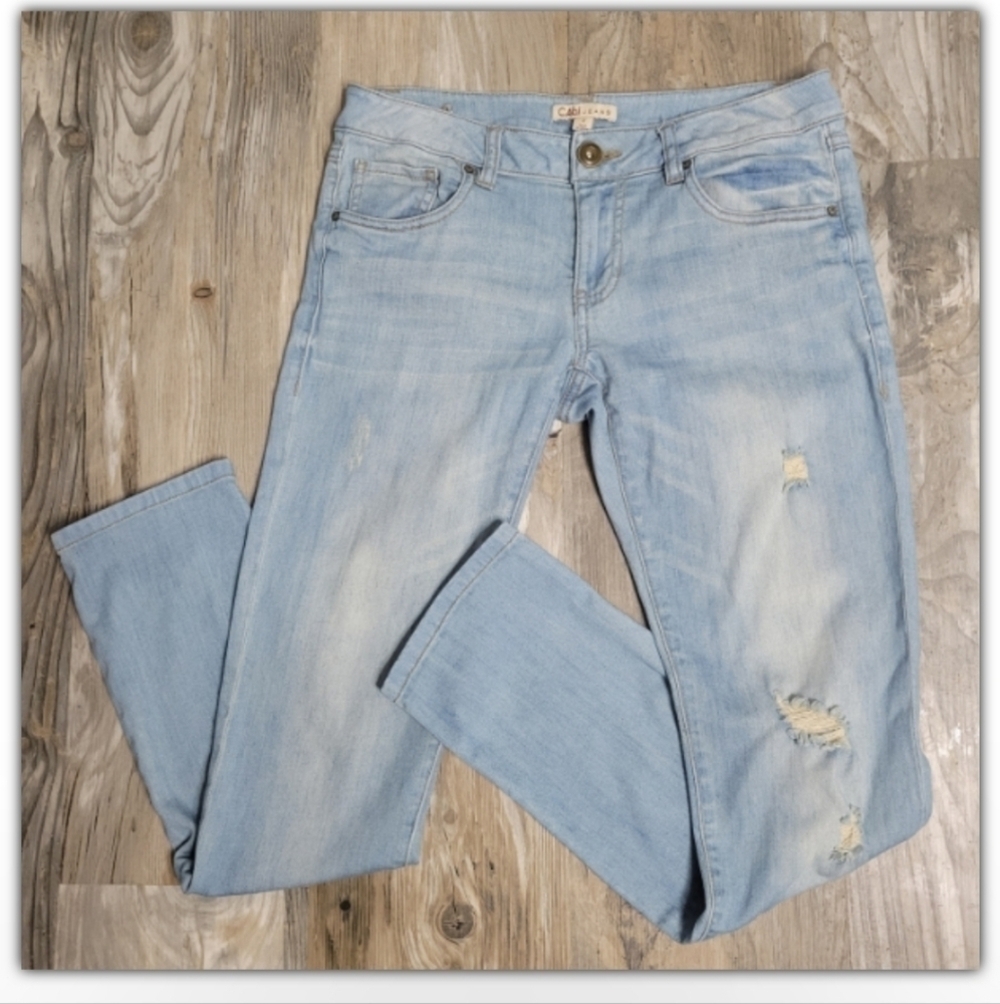 Cabi distressed light color jeans size 2